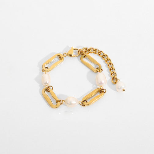 Pearl Paper Clip Bracelet