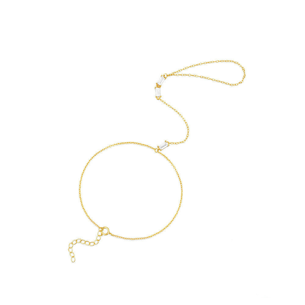 Baguette Studded Hand Chain