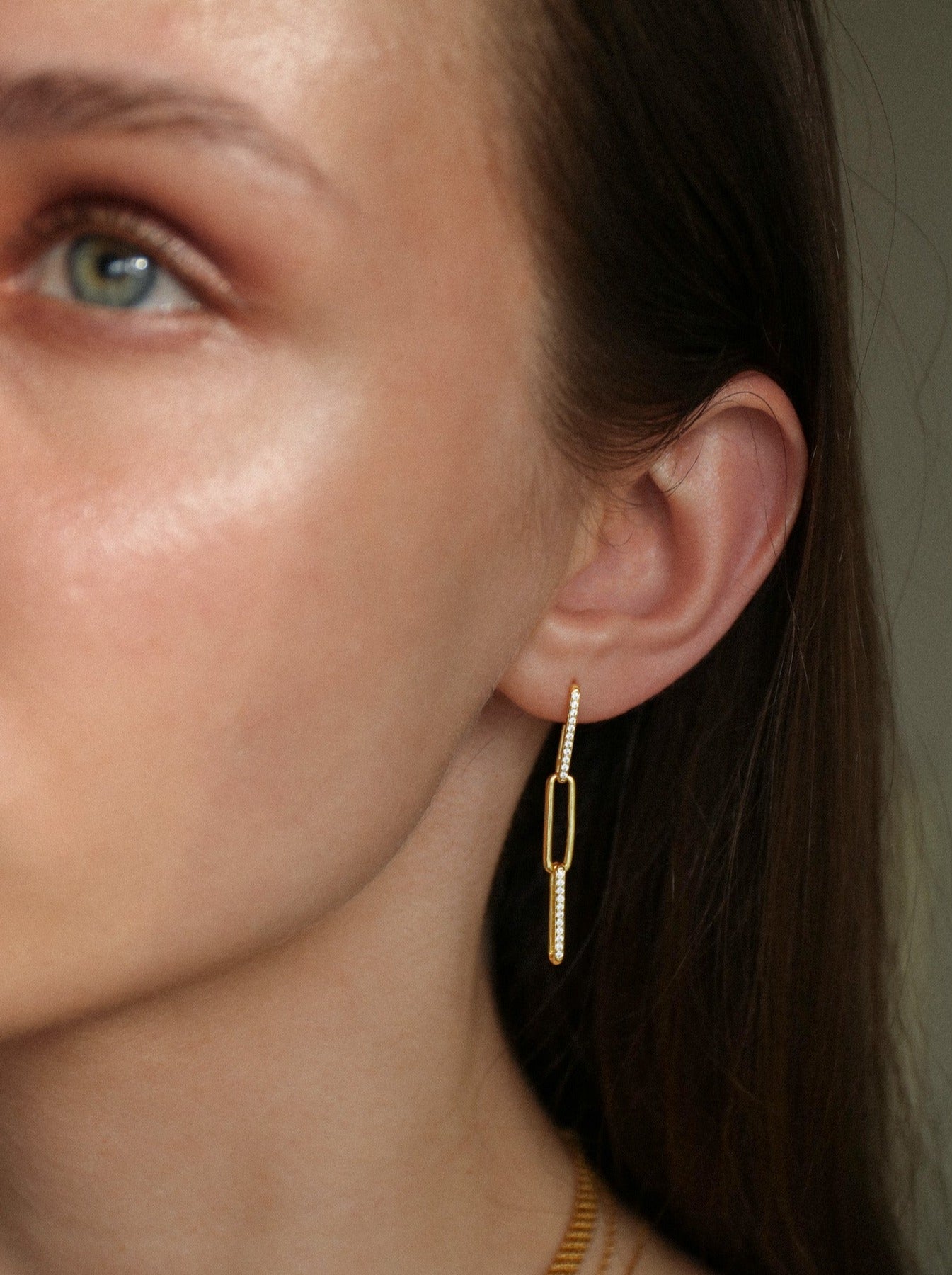 Studded Paperclip Earrings