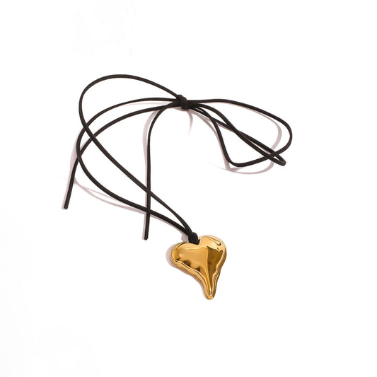 Abstract Heart Suede Pendant