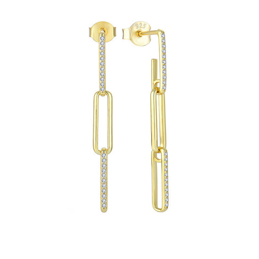 Studded Paperclip Earrings