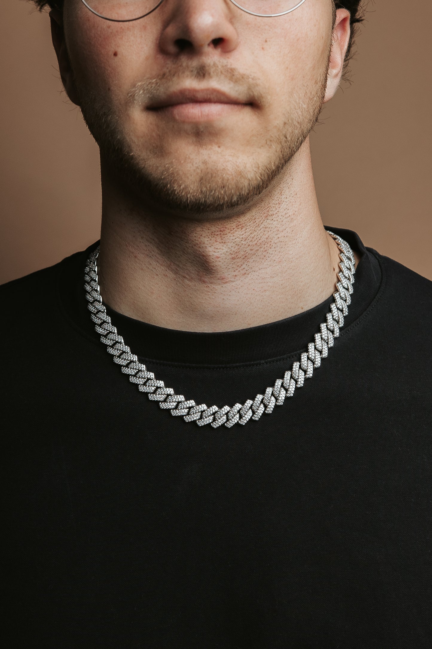 Silver Iced Out Cuban Link Chain - 13mm